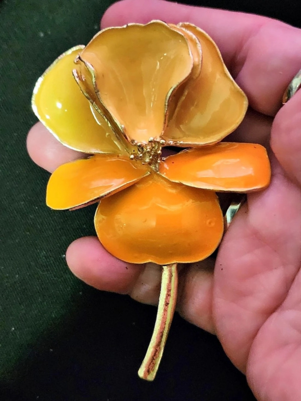 Orange & Yellow Floral Brooch